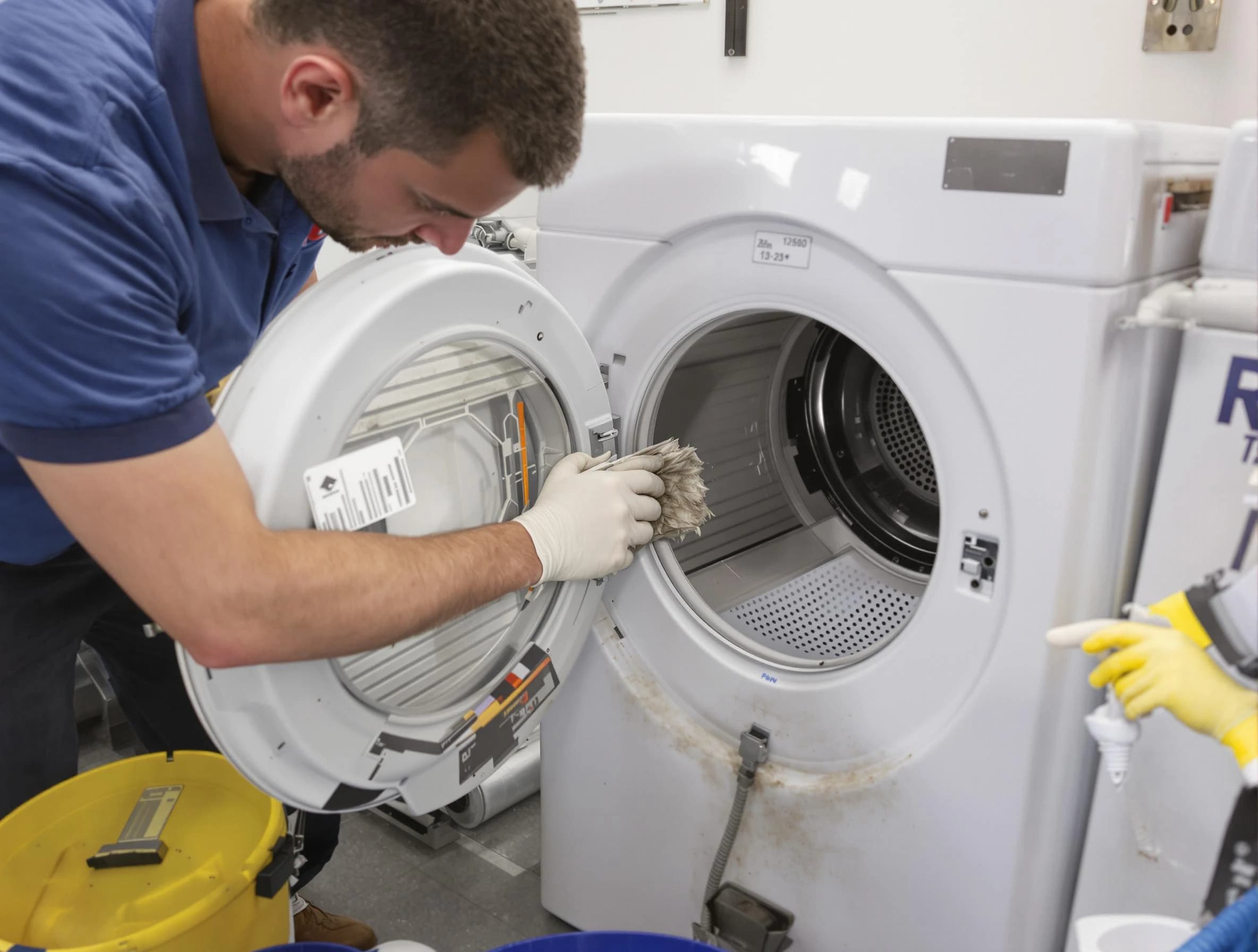 Edmond Dryer Vent Cleaning specialist performing detailed lint trap cleaning service in Edmond
