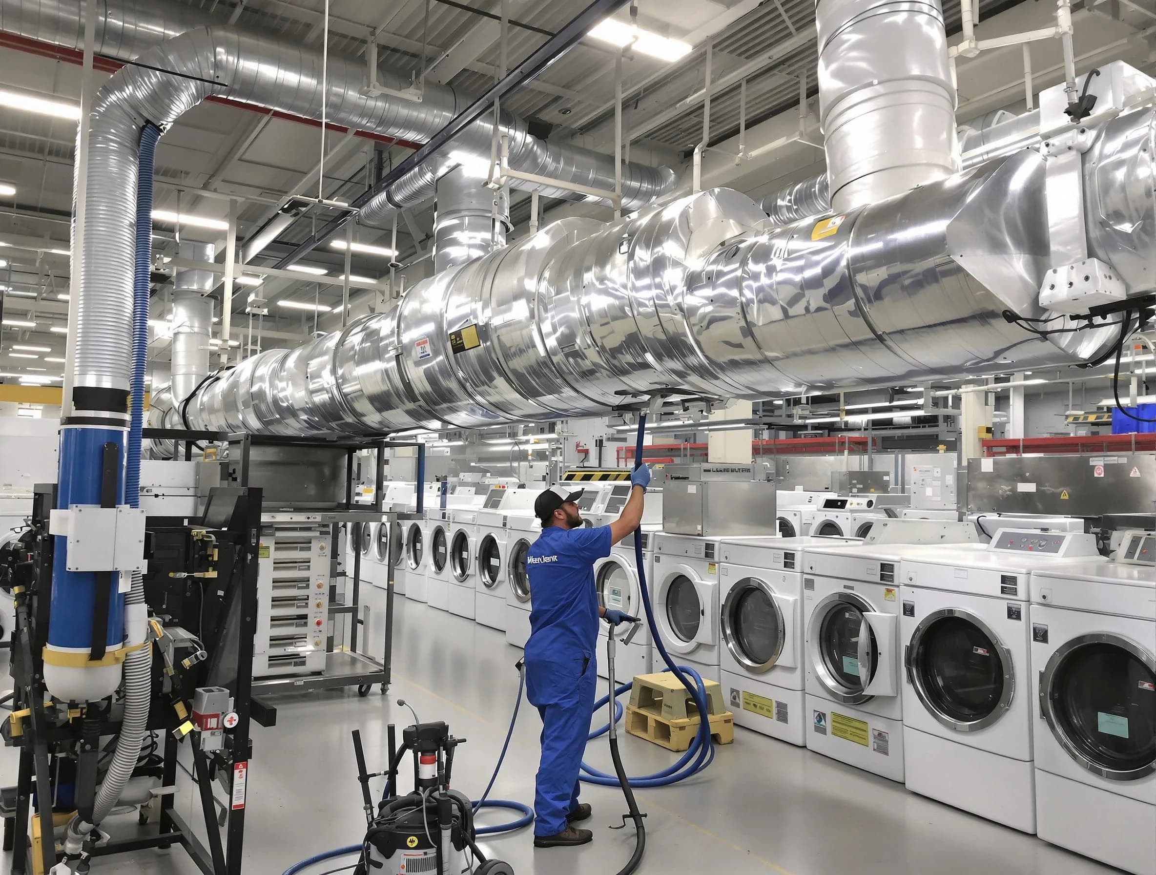 Edmond Dryer Vent Cleaning team performing heavy-duty industrial dryer vent cleaning in Edmond