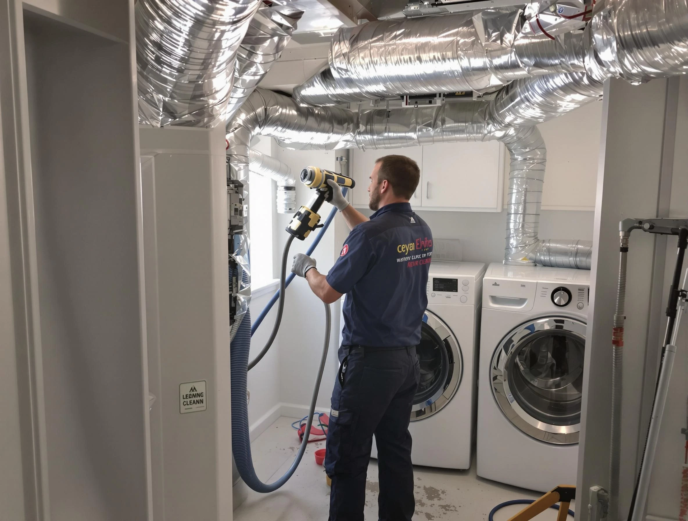 Edmond Dryer Vent Cleaning specialist using advanced equipment for thorough duct cleaning in Edmond