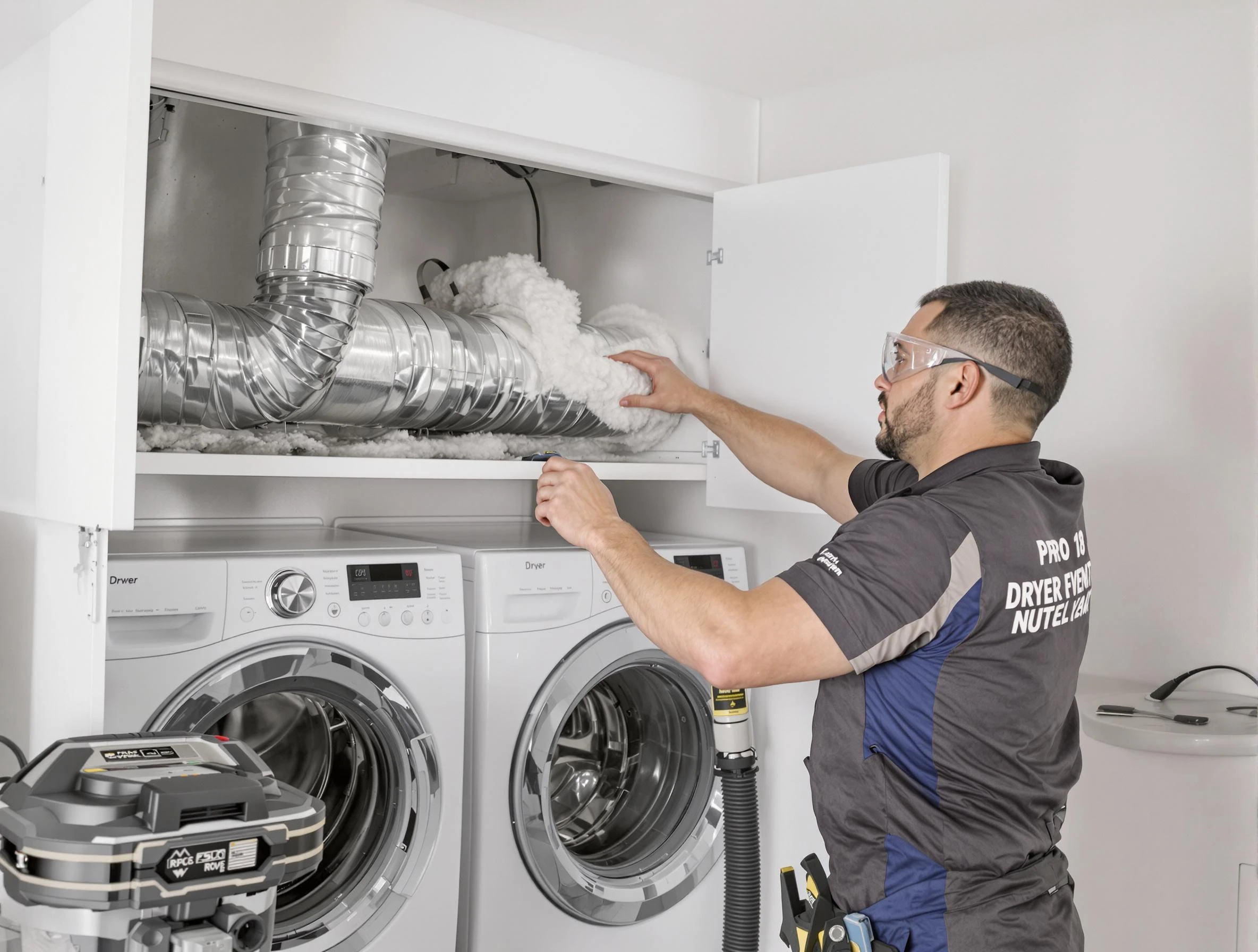 Edmond Dryer Vent Cleaning certified technician performing specialized gas dryer vent cleaning in Edmond