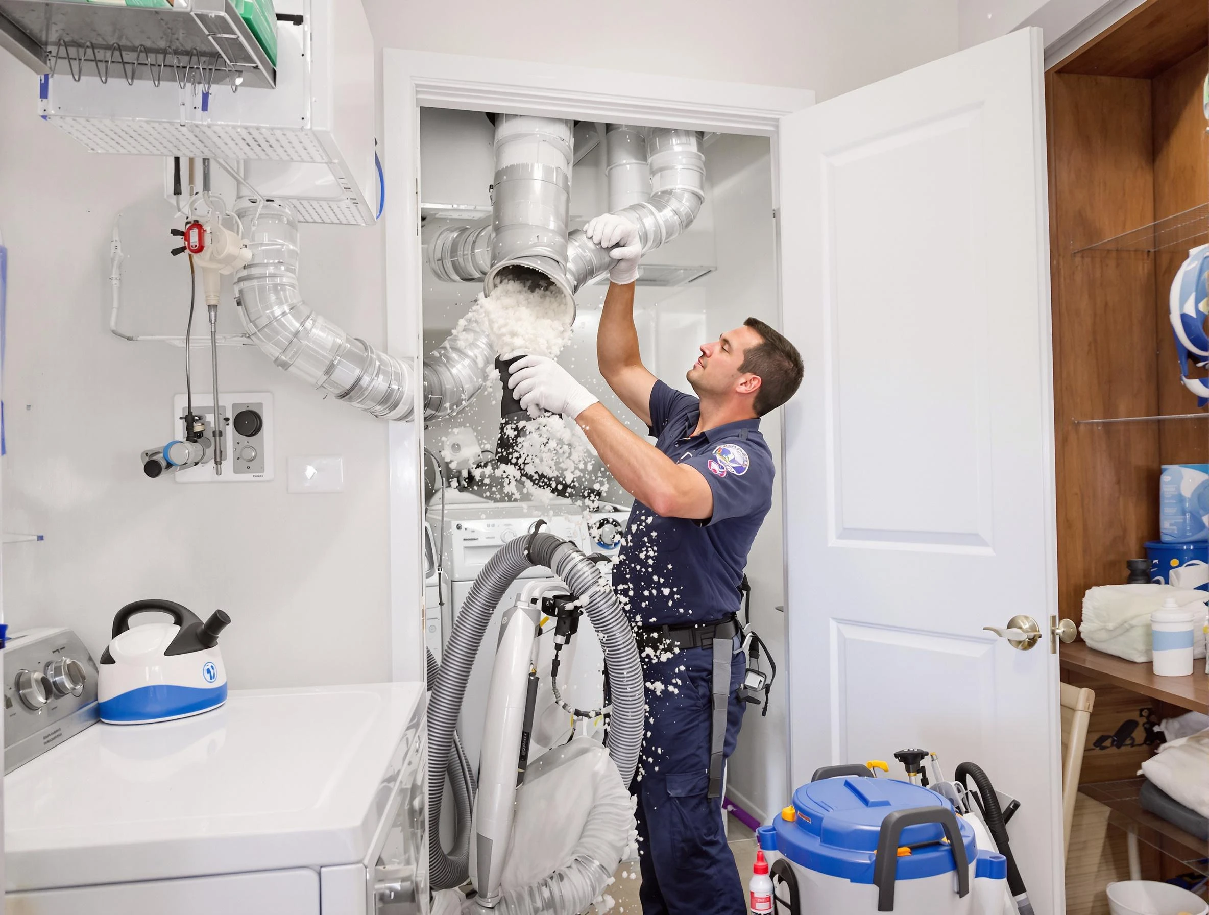 Edmond Dryer Vent Cleaning technician delivering thorough residential dryer vent cleaning service in Edmond
